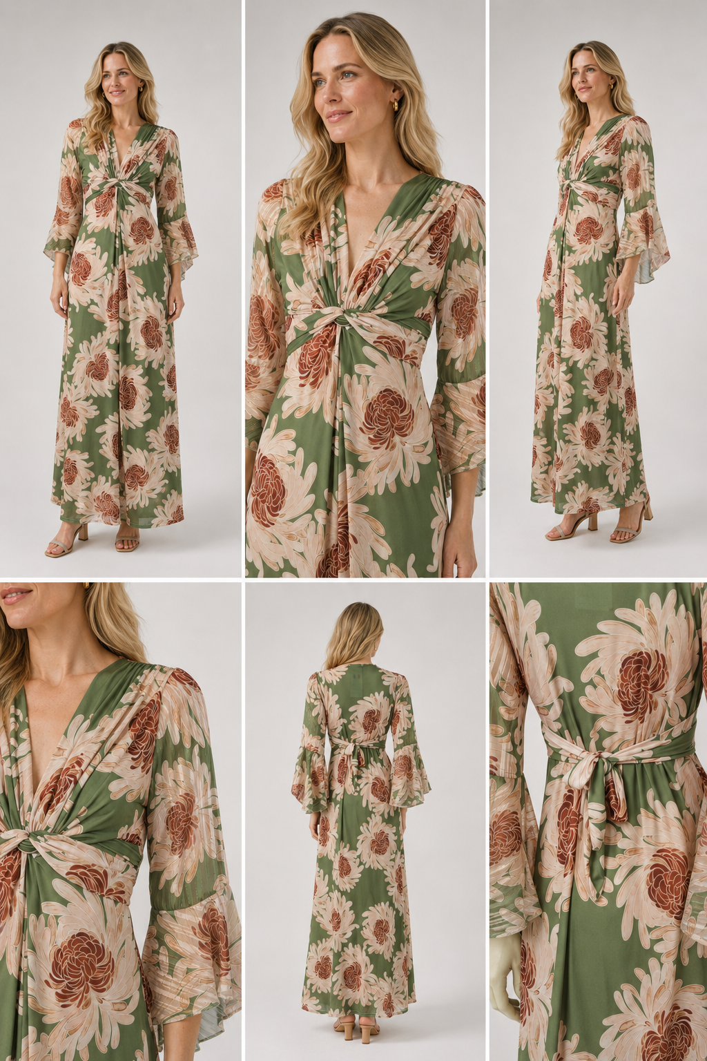 TroisKa Sage Bloom Twist Dress