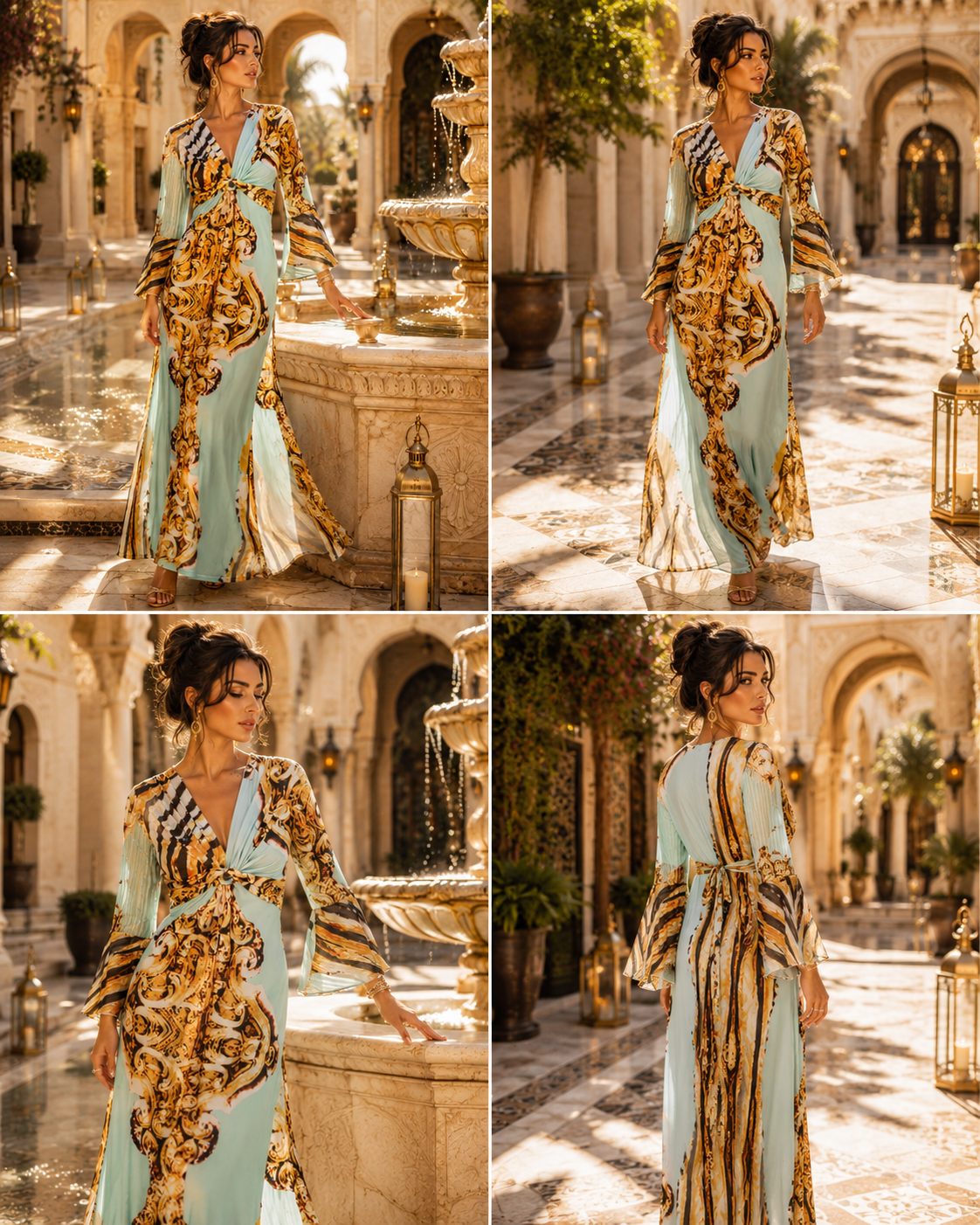 TroisKa Mint Sultan Maxi Twist Dress