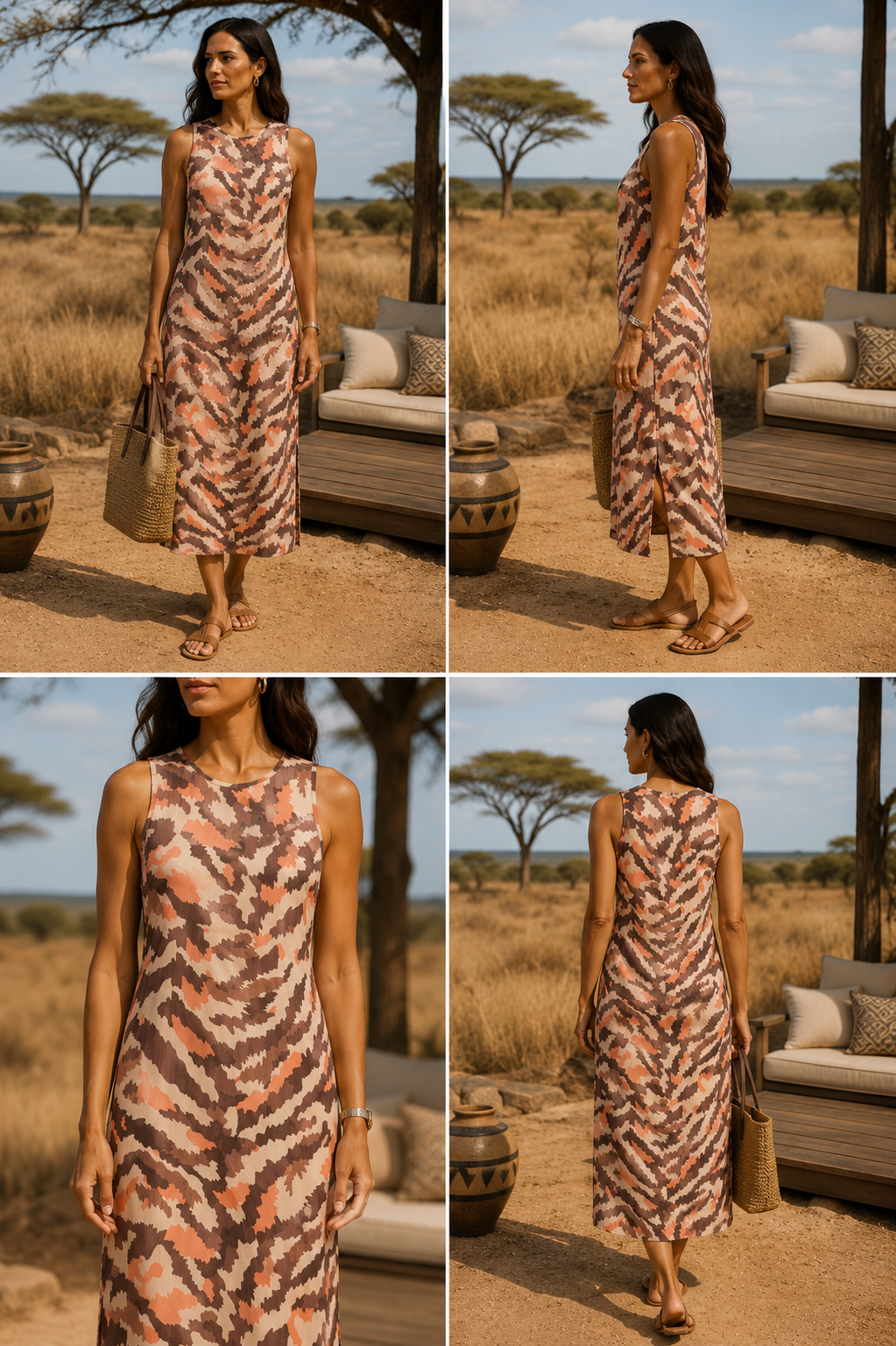 Angelle Terra Zebra Flow&Go Long Dress