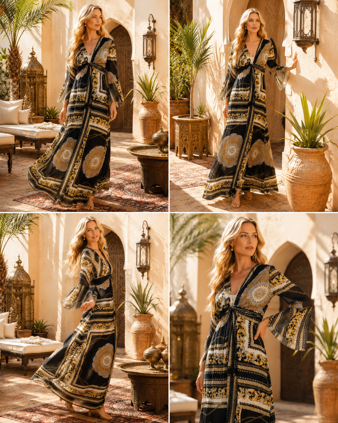 TroisKa Noir Royale Maxi Twist Dress