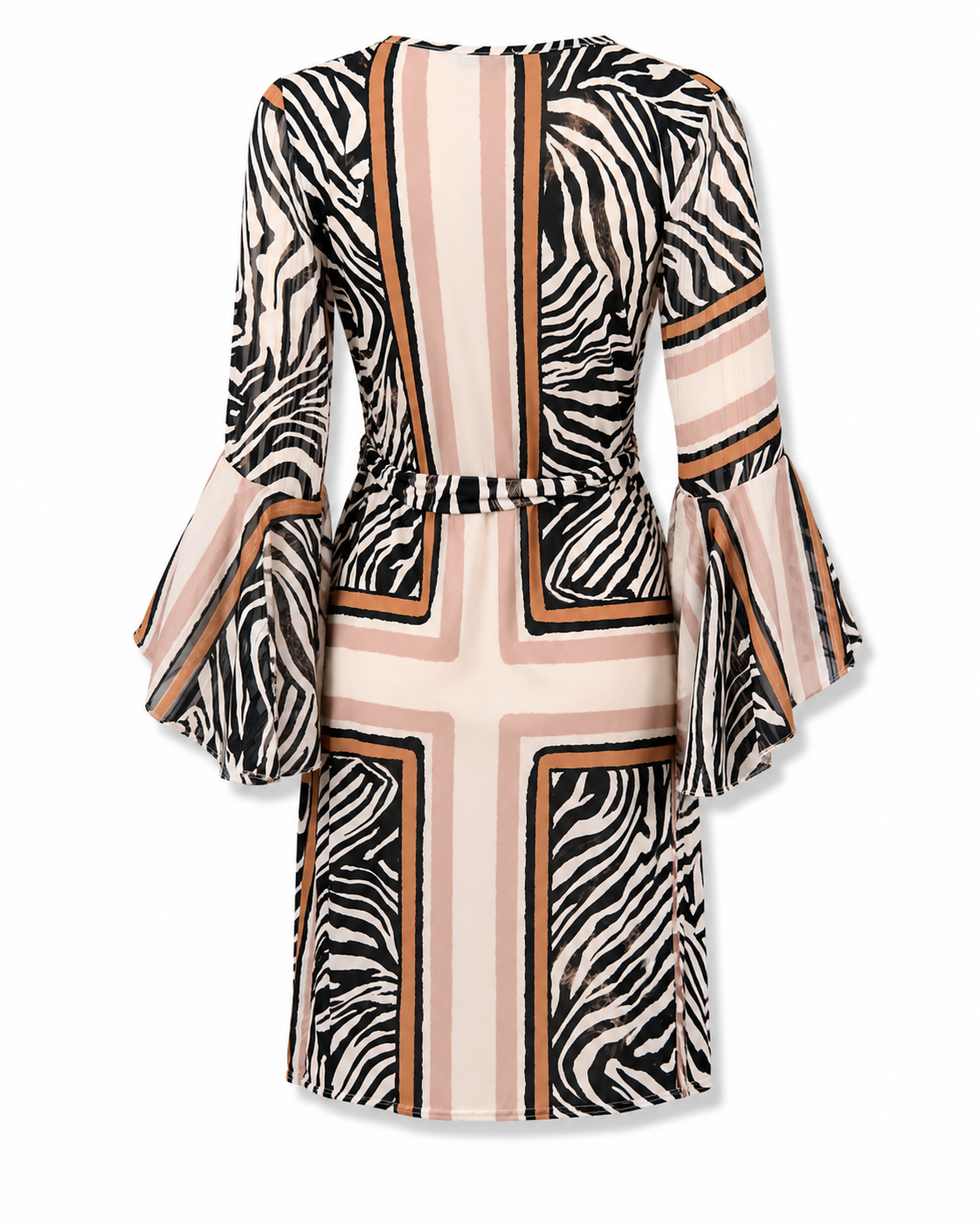 TroisKa Ivory Zebra Wrap Dress