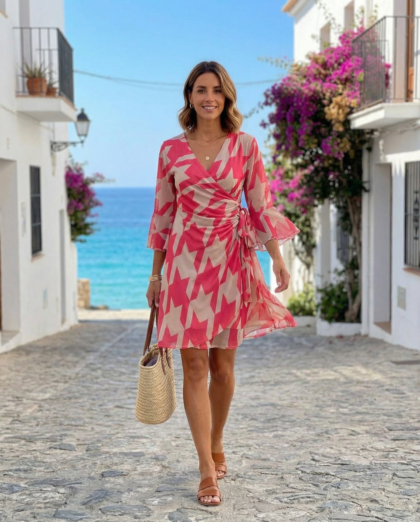 TroisKa Pink Star Wrap Dress.