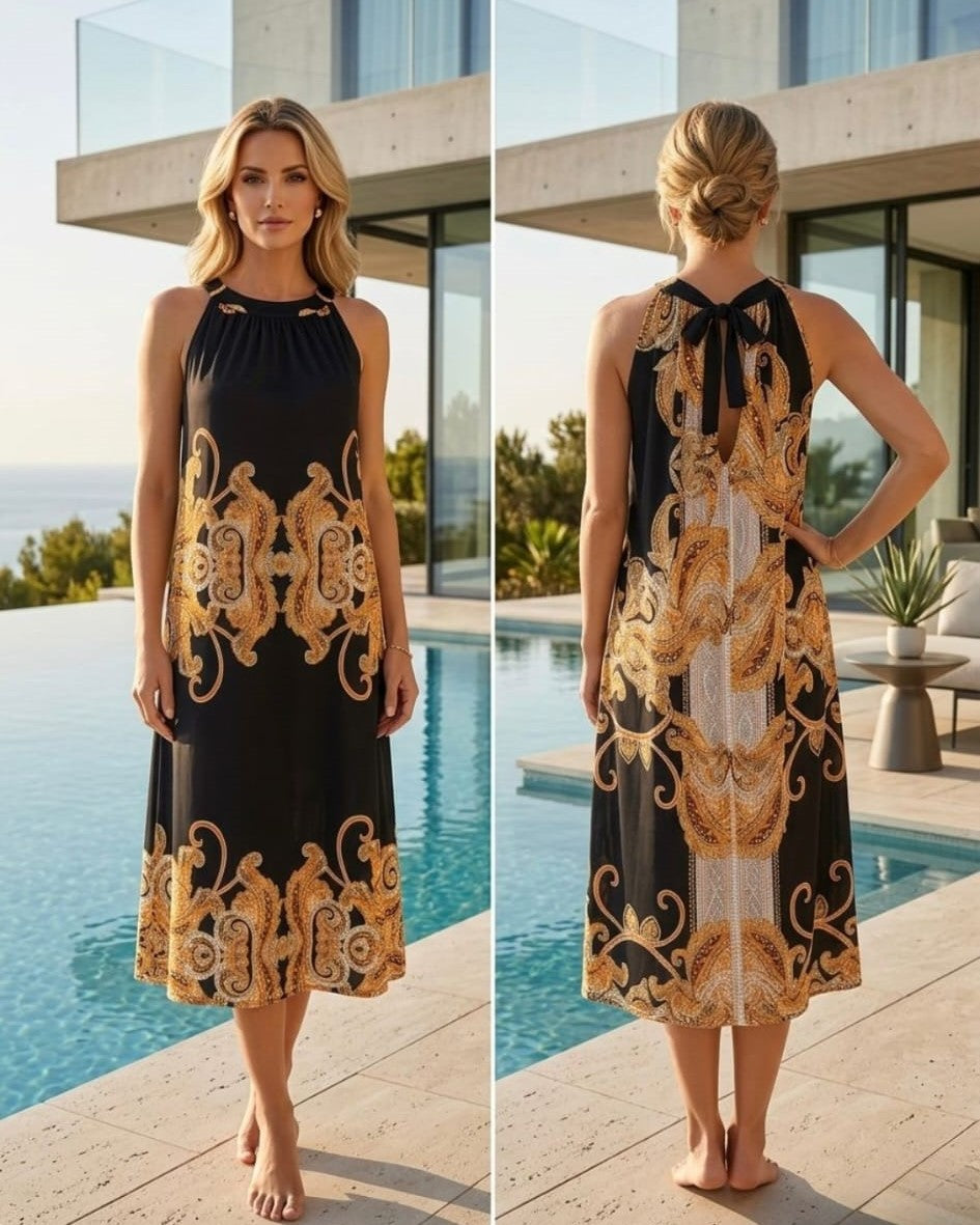 TroisKa Golden Noir Dress