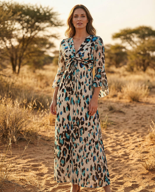 TroisKa Ocean Leopard Twist Dress