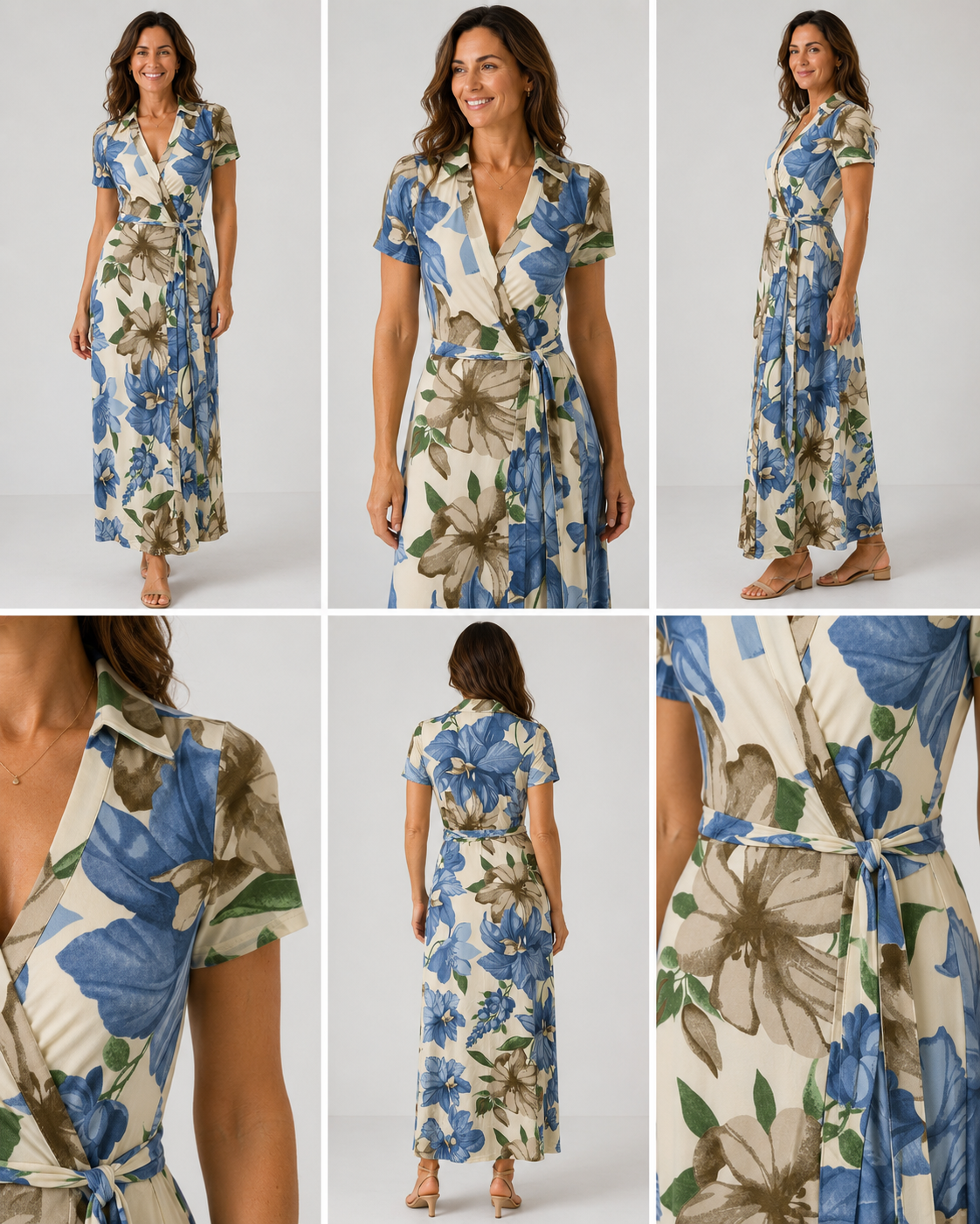 By Swan Amalfi Bloom Maxi Wrap Dress