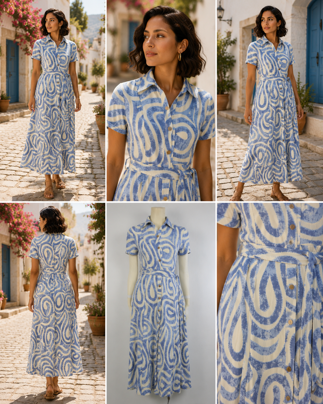 By Swan Santorini Sky Botton Dress