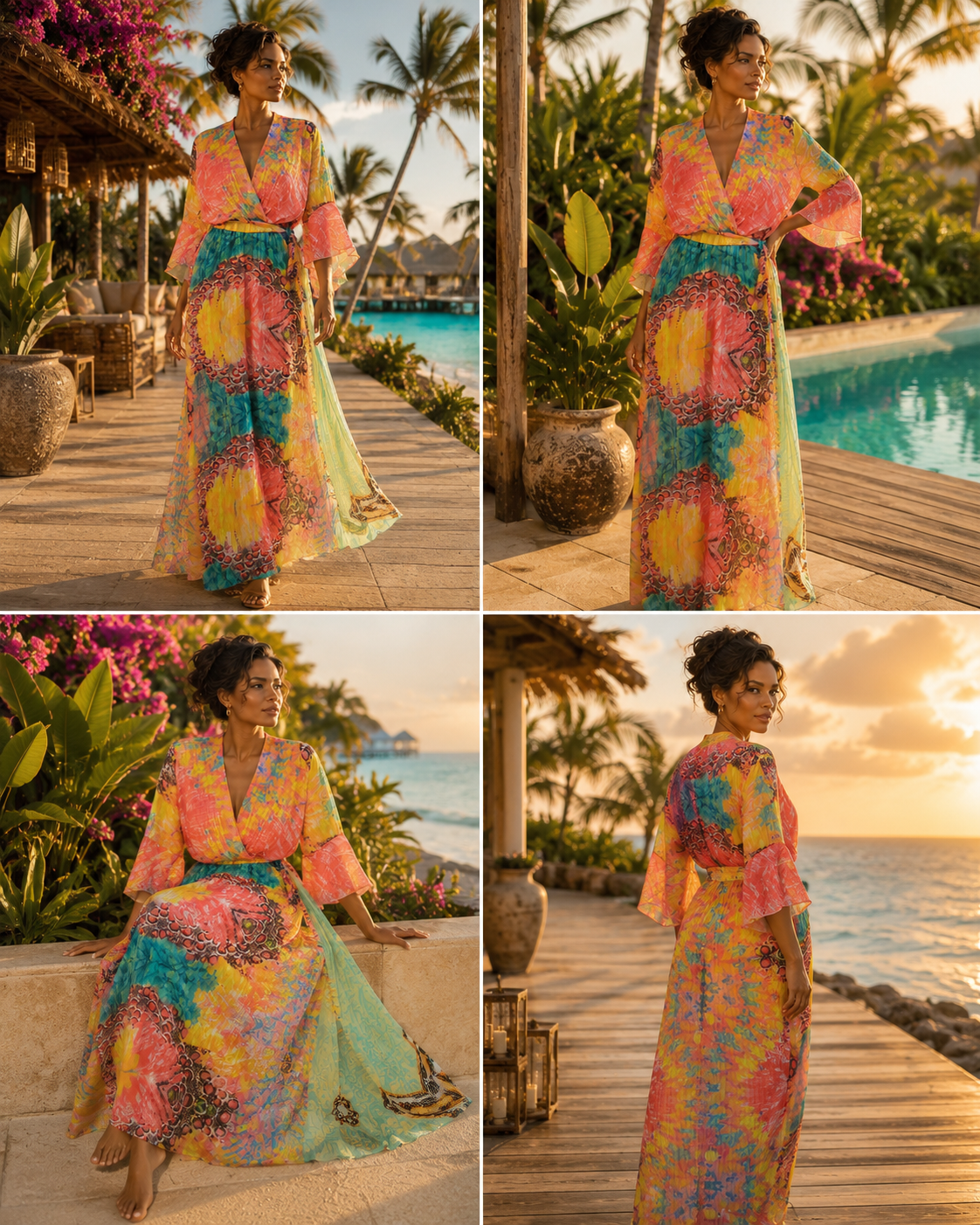 TroisKa Rio Soleil Waist Bow Dress