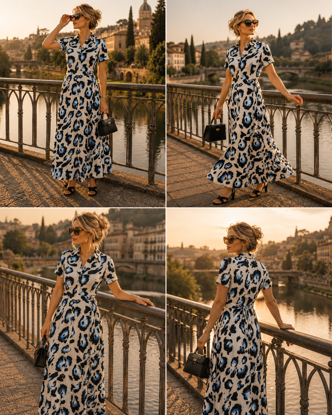 By Swan Capri Blue Botton Dress