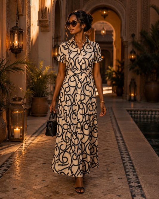 By Swan Noir Elegance Botton Dress