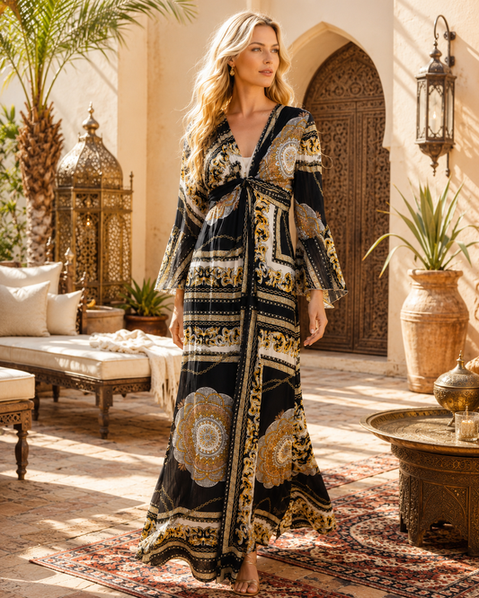 TroisKa Noir Royale Maxi Twist Dress