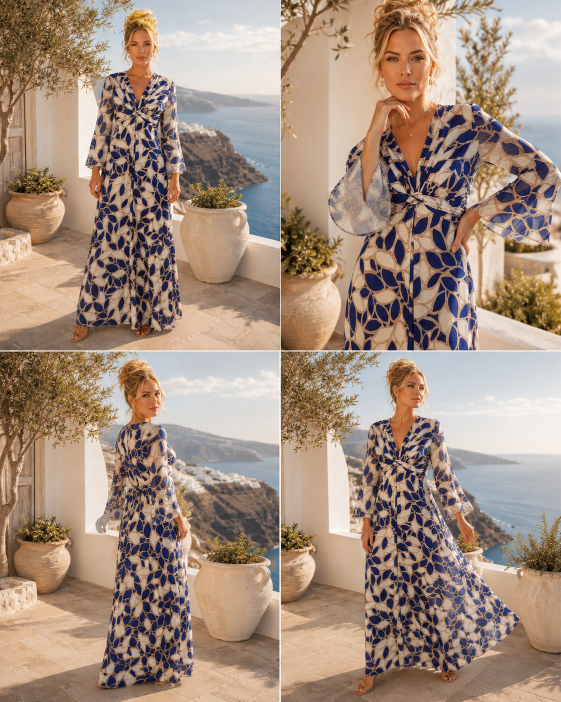 TroisKa Cobalt Royal Maxi Twist Dress
