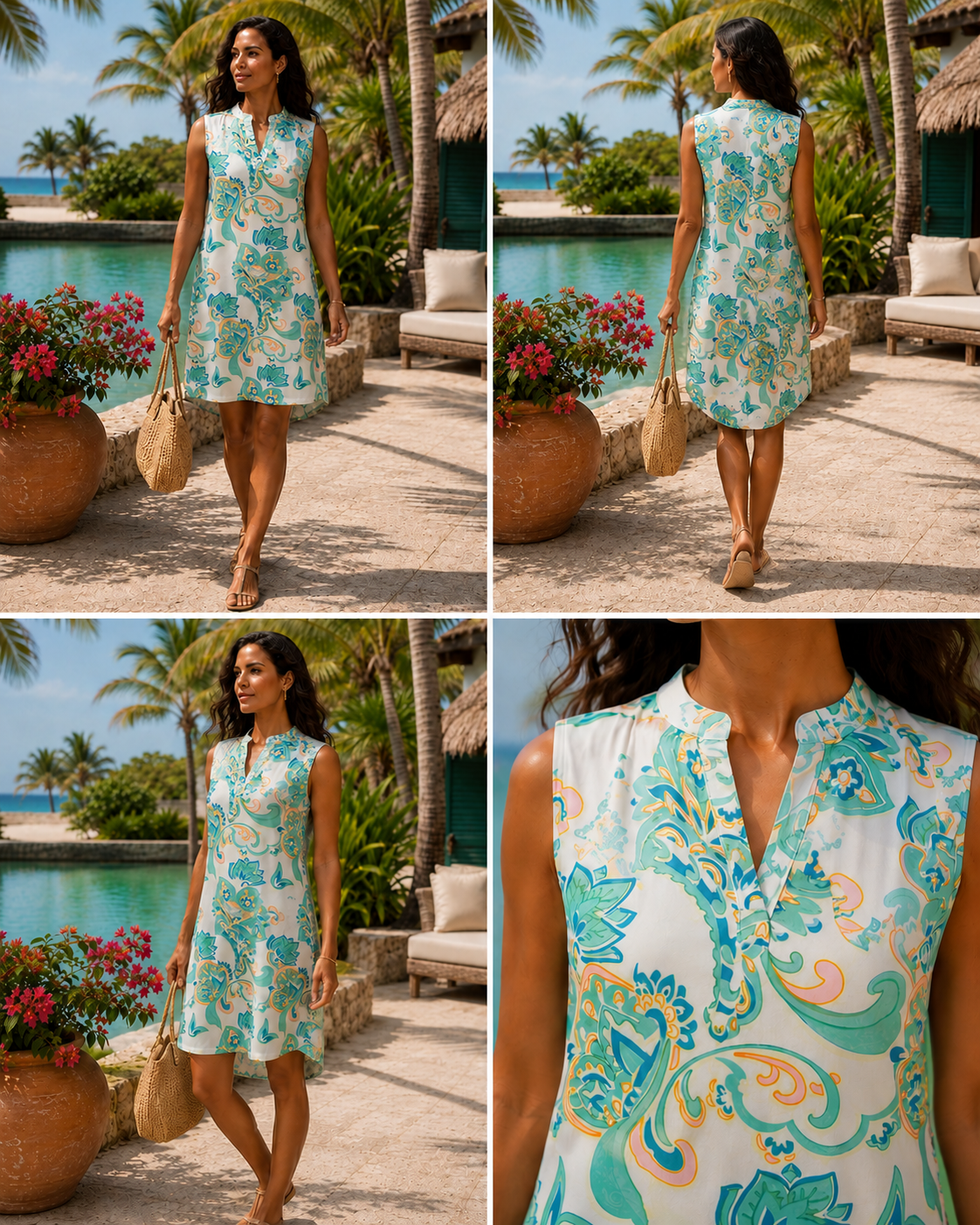 Angelle Green Bloom Flow&Go Midi Dress
