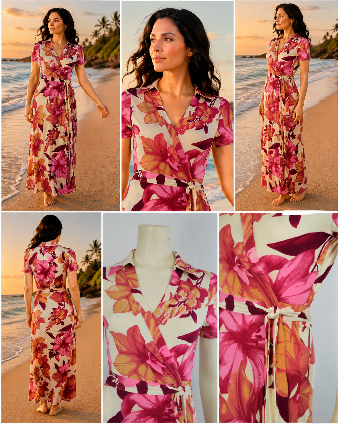 By Swan Sunset Rosa Maxi Wrap Dress