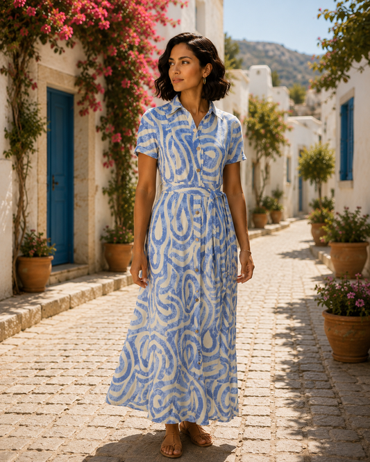 By Swan Santorini Sky Botton Dress