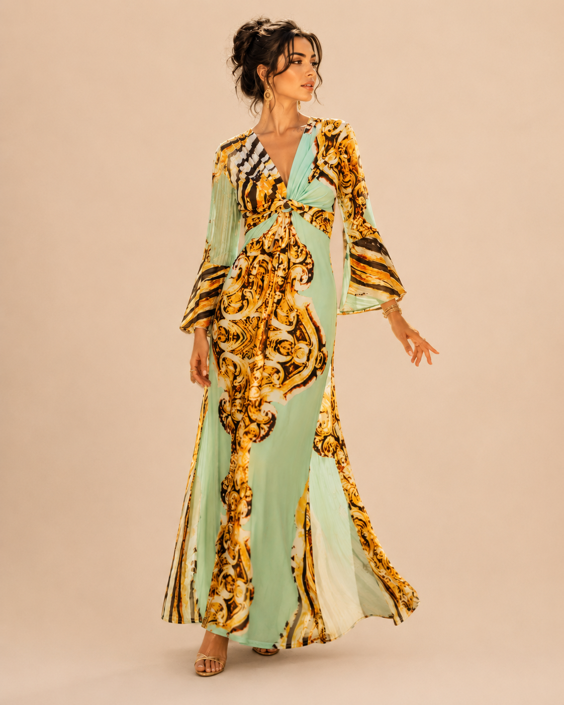 TroisKa Mint Sultan Maxi Twist Dress