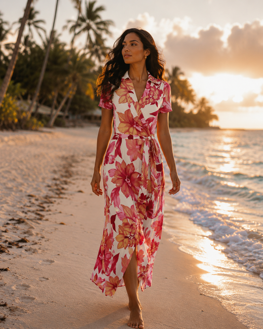By Swan Sunset Rosa Maxi Wrap Dress
