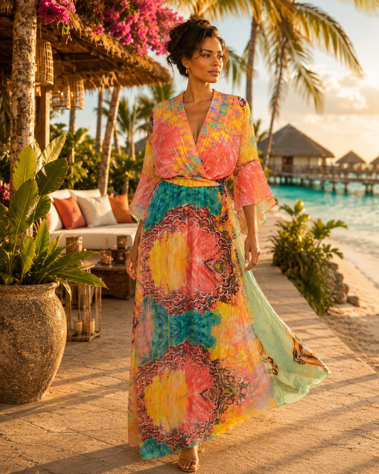 TroisKa Rio Soleil Waist Bow Dress