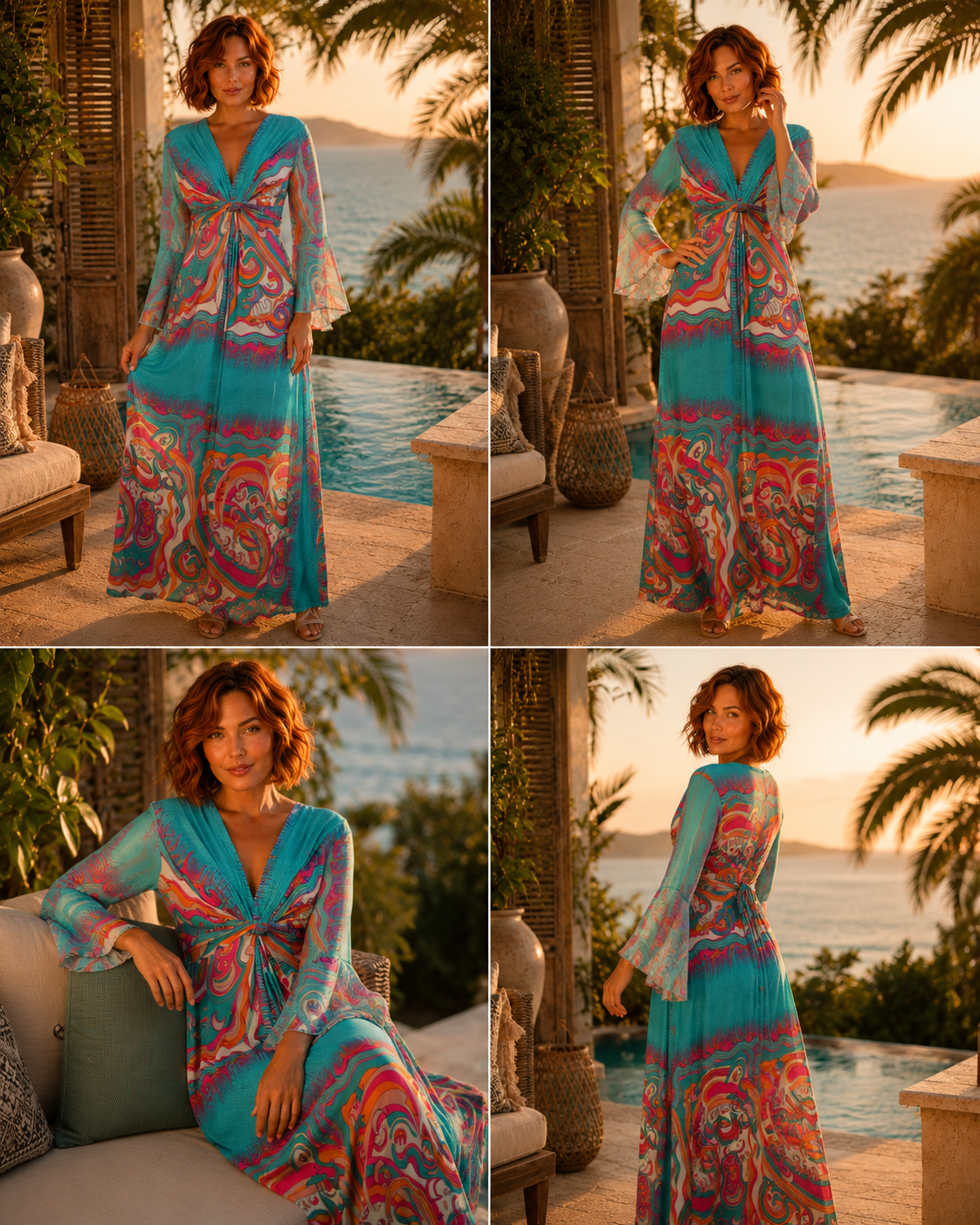 TroisKa Laguna Rosa Maxi Twist Dress