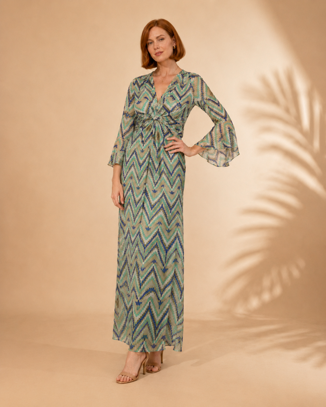 Troiska Wave Mosaic Twist Maxi Dress