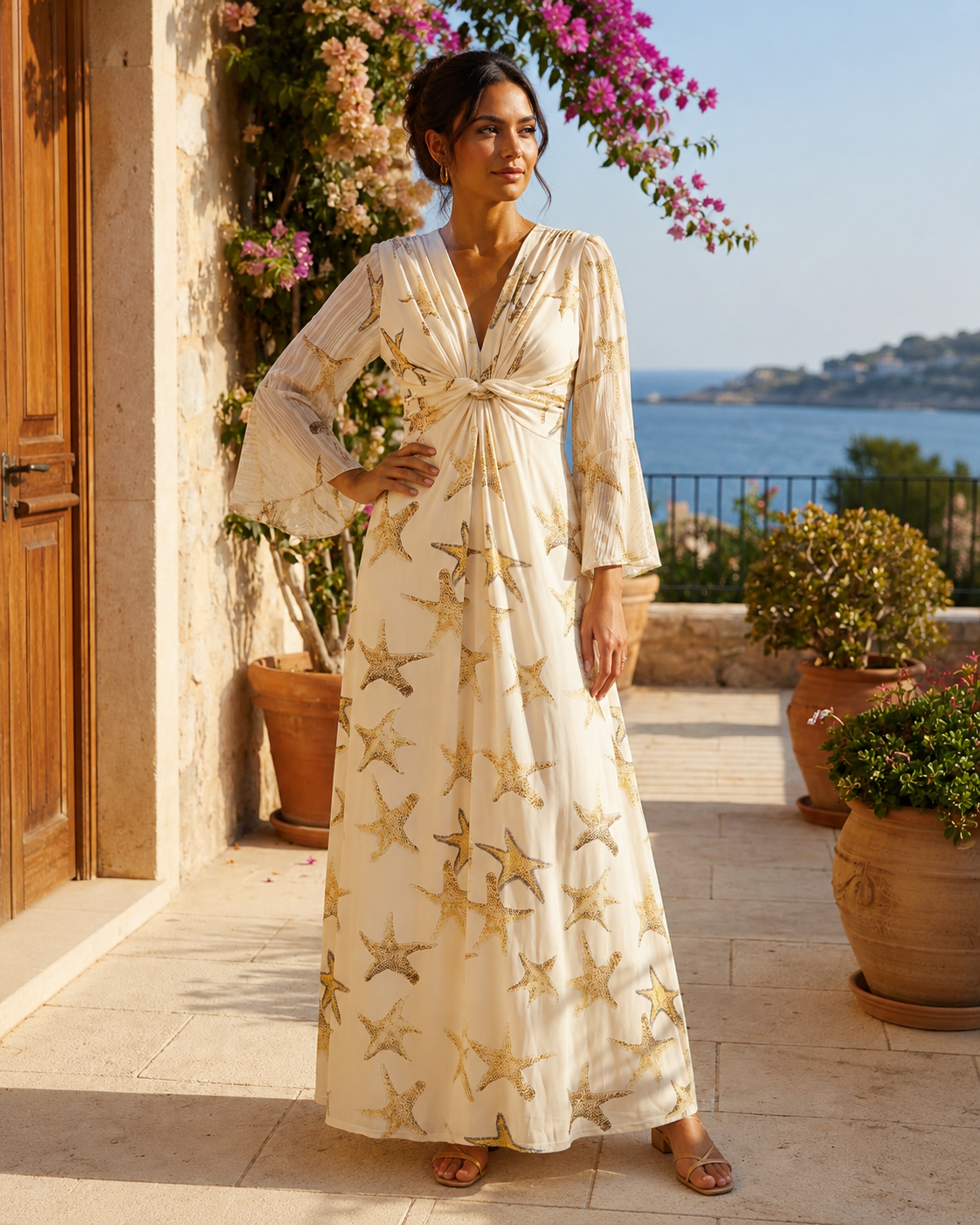 TroisKa Golden Star Twist Dress