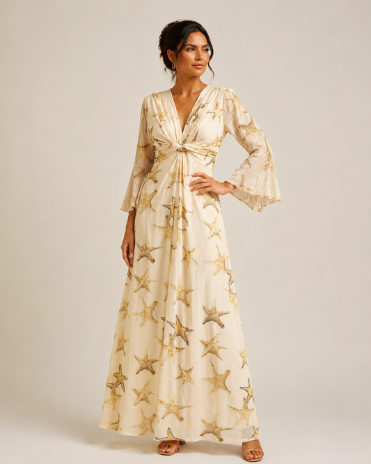 TroisKa Golden Star Twist Dress