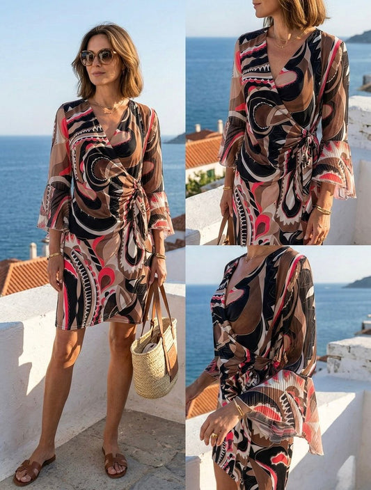 TroisKa Night Art Wrap Dress